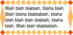 Element with a diamond border